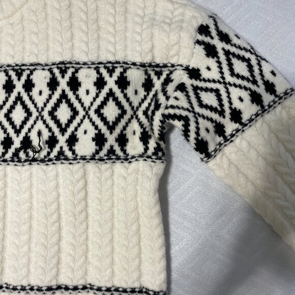 Mexx Sweater Women Large Cozy White and Black Patterned - Picture 3 of 8